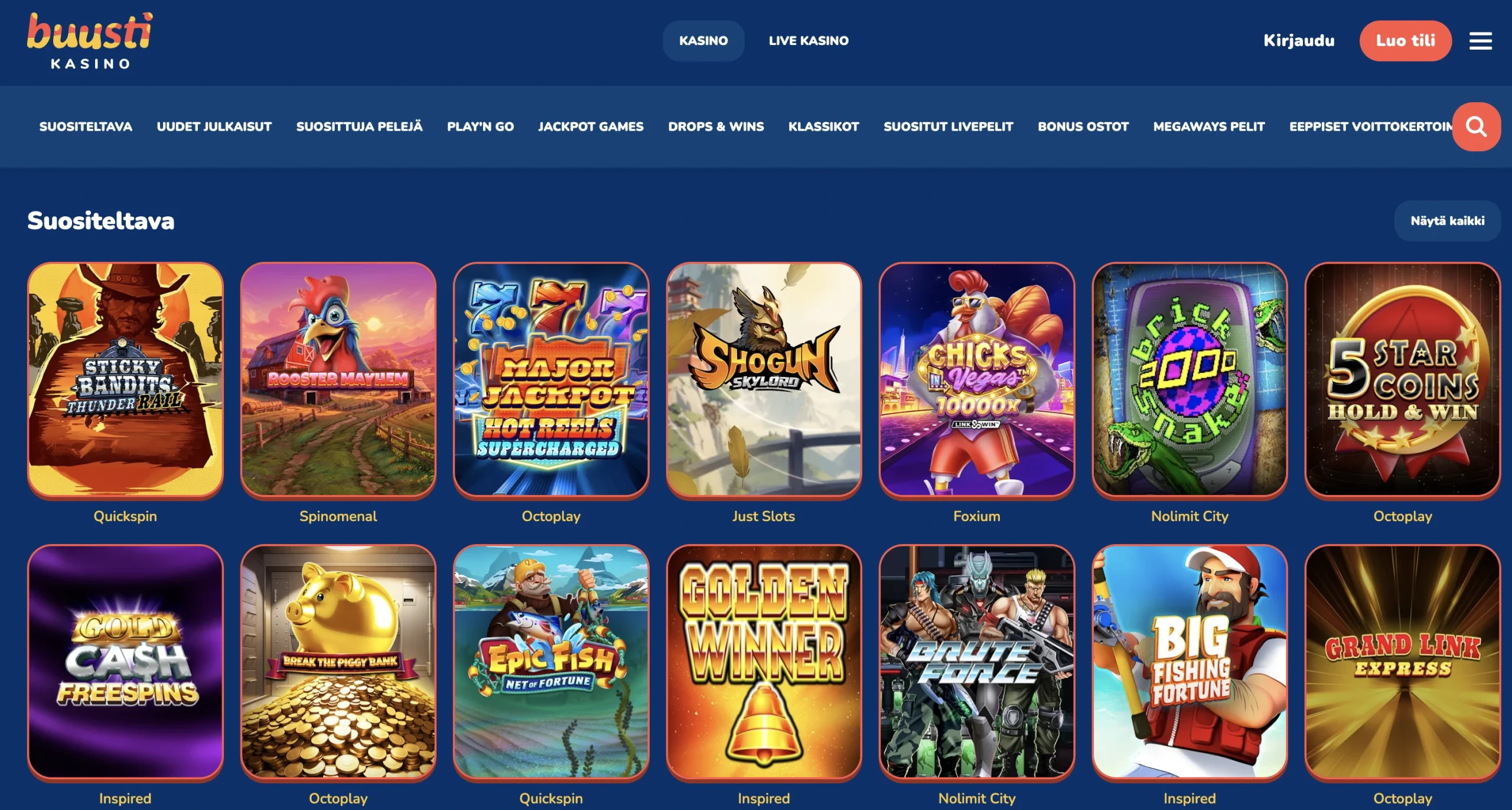 buust kasino games